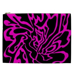 Magenta And Black Cosmetic Bag (xxl)  by Valentinaart