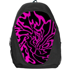 Magenta And Black Backpack Bag by Valentinaart