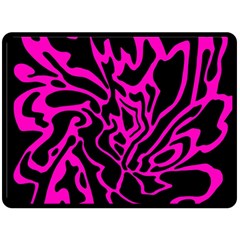 Magenta And Black Double Sided Fleece Blanket (large)  by Valentinaart