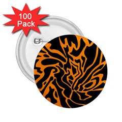 Orange And Black 2 25  Buttons (100 Pack)  by Valentinaart