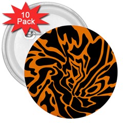 Orange And Black 3  Buttons (10 Pack)  by Valentinaart