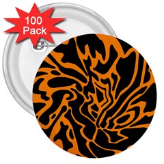 Orange And Black 3  Buttons (100 Pack)  by Valentinaart