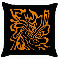 Orange And Black Throw Pillow Case (black) by Valentinaart