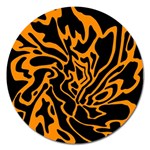 Orange and black Magnet 5  (Round) Front