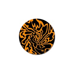 Orange And Black Golf Ball Marker by Valentinaart