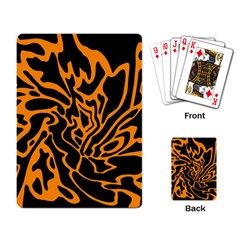 Orange And Black Playing Card by Valentinaart