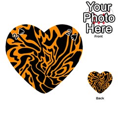 Orange And Black Playing Cards 54 (heart)  by Valentinaart