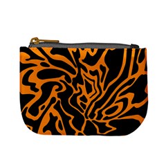 Orange And Black Mini Coin Purses by Valentinaart