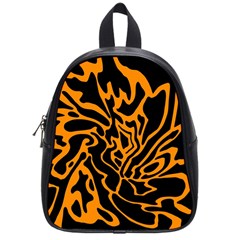 Orange And Black School Bags (small)  by Valentinaart