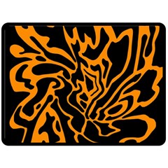 Orange And Black Fleece Blanket (large) 