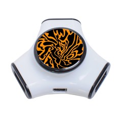 Orange And Black 3-port Usb Hub by Valentinaart