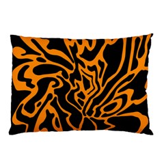 Orange And Black Pillow Case (two Sides)