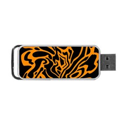 Orange And Black Portable Usb Flash (one Side)