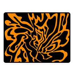 Orange And Black Double Sided Fleece Blanket (small) 