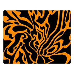 Orange And Black Double Sided Flano Blanket (large) 