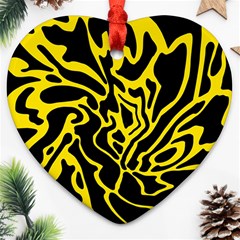 Black And Yellow Ornament (heart)  by Valentinaart