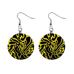 Black And Yellow Mini Button Earrings