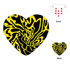 Black And Yellow Playing Cards (heart)  by Valentinaart