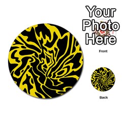 Black And Yellow Multi-purpose Cards (round) 