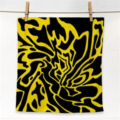 Black And Yellow Face Towel by Valentinaart