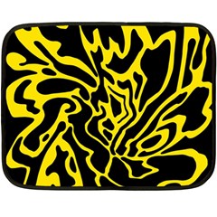 Black And Yellow Double Sided Fleece Blanket (mini)  by Valentinaart