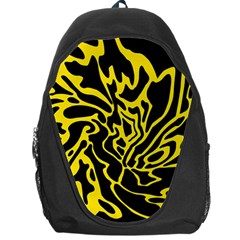 Black And Yellow Backpack Bag by Valentinaart