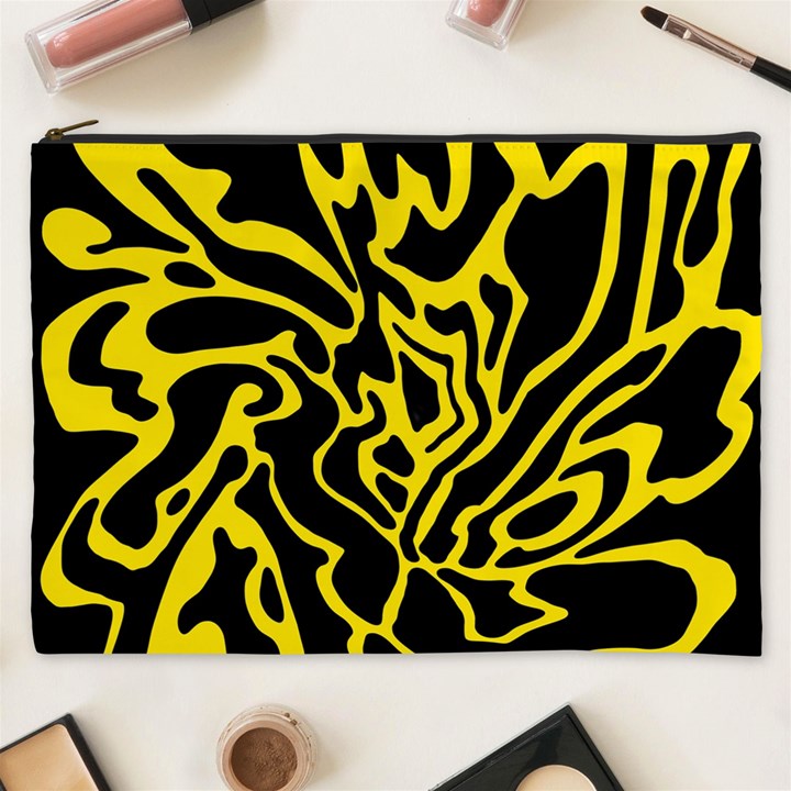 Black and yellow Cosmetic Bag (XXXL) 