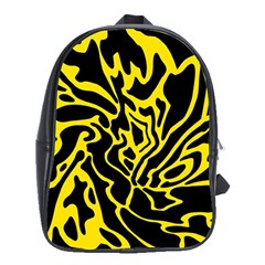 Black And Yellow School Bags (xl)  by Valentinaart