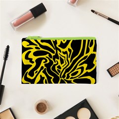 Black And Yellow Cosmetic Bag (xs) by Valentinaart