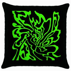 Green And Black Throw Pillow Case (black) by Valentinaart