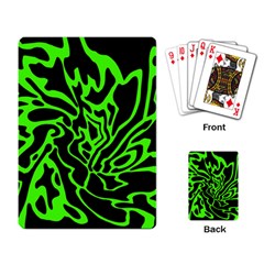 Green And Black Playing Card by Valentinaart