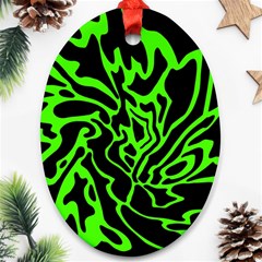 Green And Black Oval Ornament (two Sides) by Valentinaart