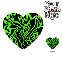 Green And Black Playing Cards 54 (heart)  by Valentinaart