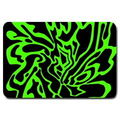 Green And Black Large Doormat  by Valentinaart