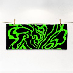 Green And Black Hand Towel by Valentinaart