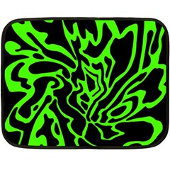 Green And Black Double Sided Fleece Blanket (mini)  by Valentinaart