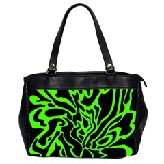 Green And Black Office Handbags (2 Sides)  by Valentinaart