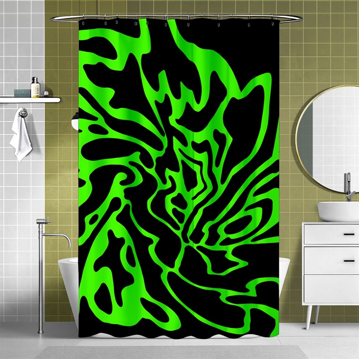 Green and black Shower Curtain 48  x 72  (Small) 