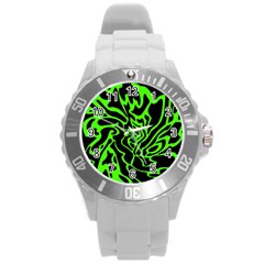 Green And Black Round Plastic Sport Watch (l) by Valentinaart