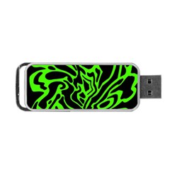 Green And Black Portable Usb Flash (one Side)