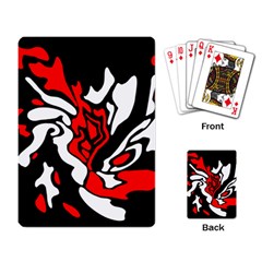 Red, Black And White Decor Playing Card by Valentinaart