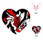 Red, black and white decor Playing Cards (Heart)  Front