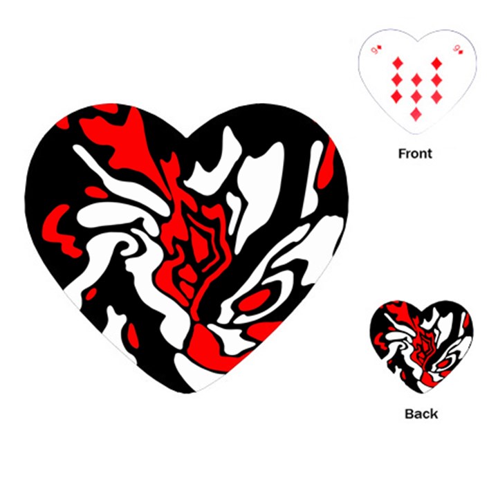 Red, black and white decor Playing Cards (Heart) 