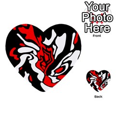 Red, Black And White Decor Multi-purpose Cards (heart) 