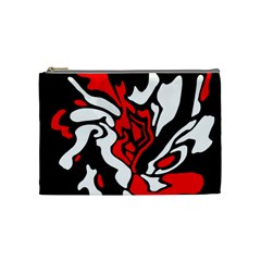 Red, Black And White Decor Cosmetic Bag (medium)  by Valentinaart