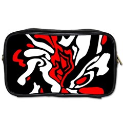 Red, Black And White Decor Toiletries Bags 2-side by Valentinaart