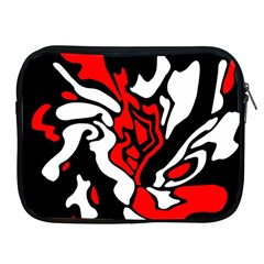 Red, Black And White Decor Apple Ipad 2/3/4 Zipper Cases by Valentinaart