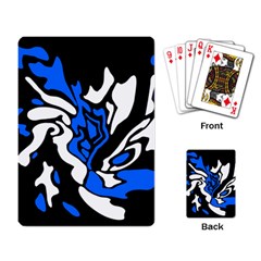 Blue, Black And White Decor Playing Card by Valentinaart