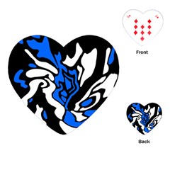 Blue, Black And White Decor Playing Cards (heart)  by Valentinaart