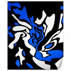 Blue, Black And White Decor Canvas 16  X 20   by Valentinaart